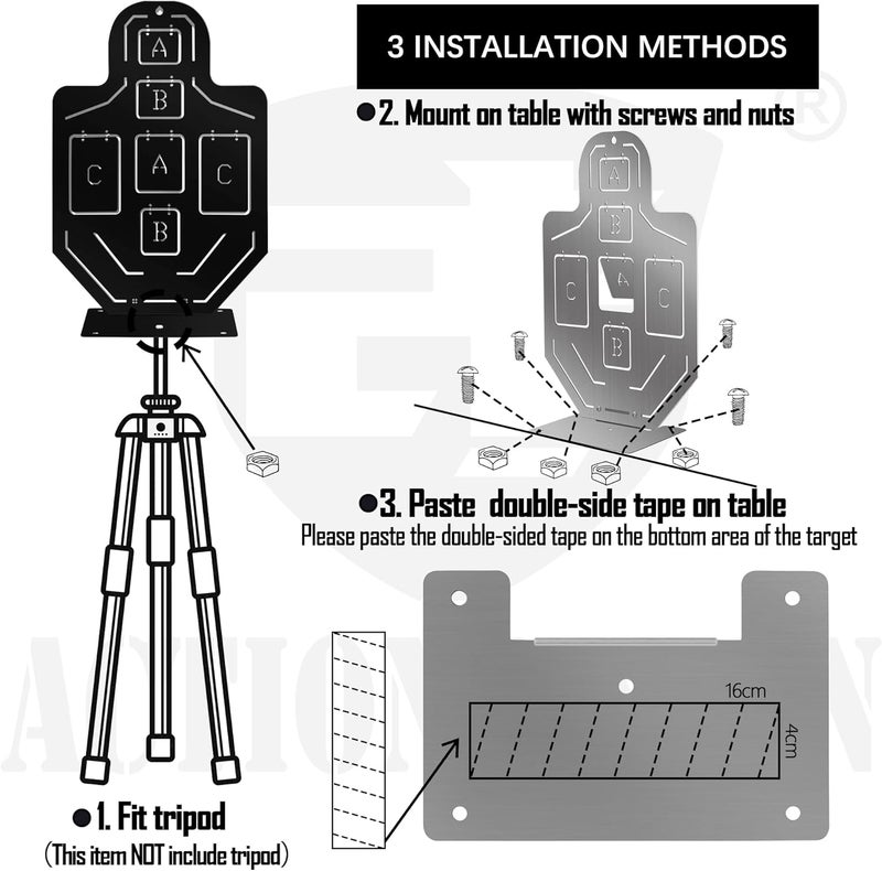 ACTIONUNION Airsoft Target All Metal Shooting Target - Image 5